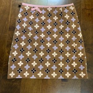 Etcetera brown patterned suede skirt size 4